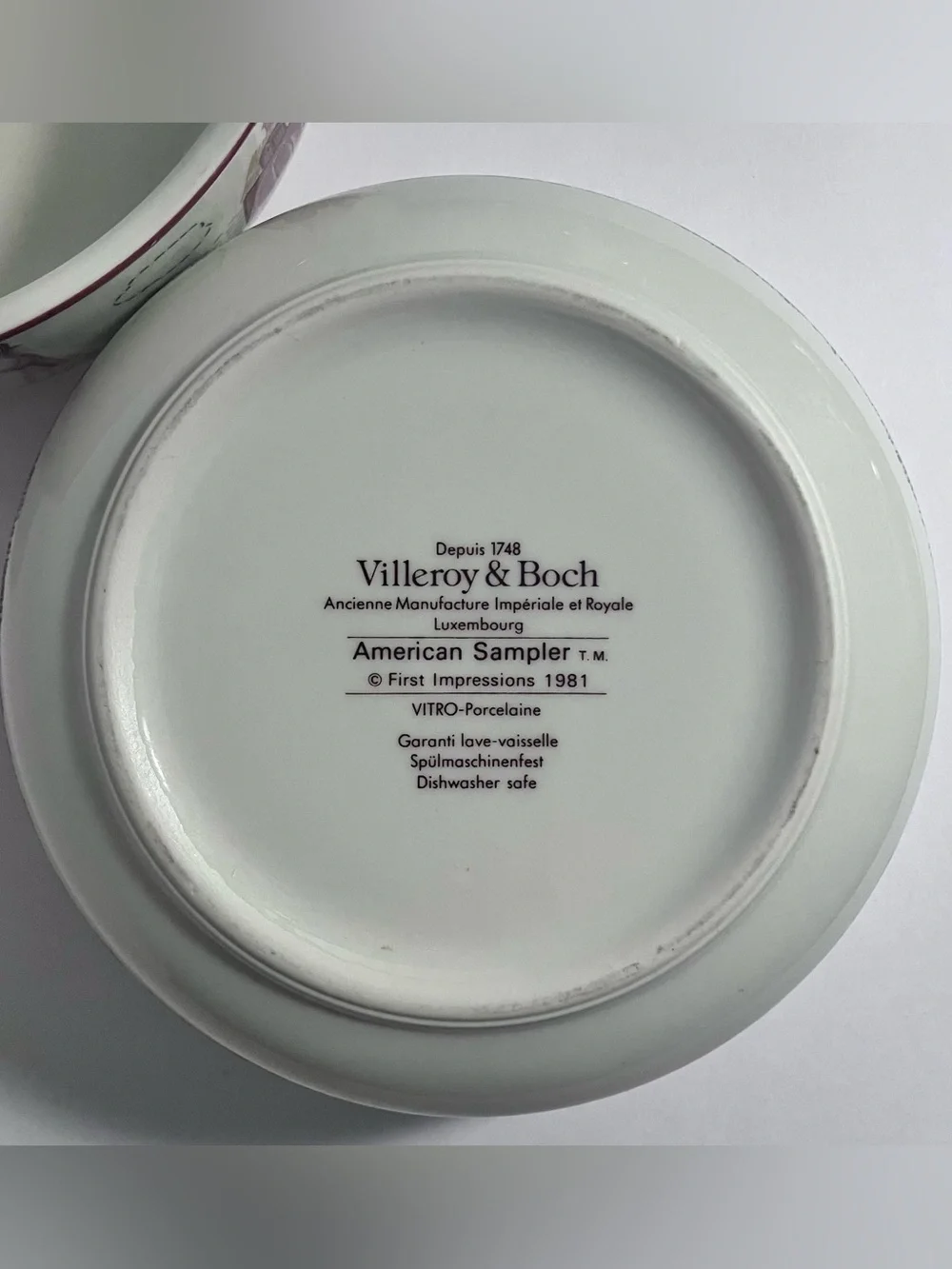 2 VILLEROY & BOCH American Sampler SOUP-CEREAL BOWLS / Vintage 1980s / RARE